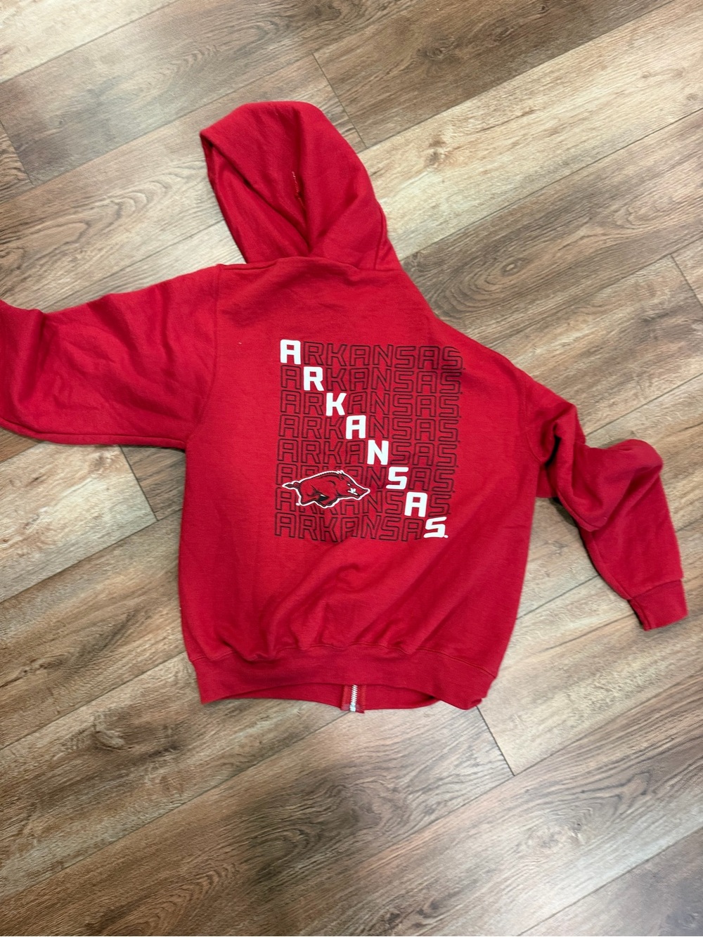 Champion Red Arkansas Zip-Up Hoodie - Men
